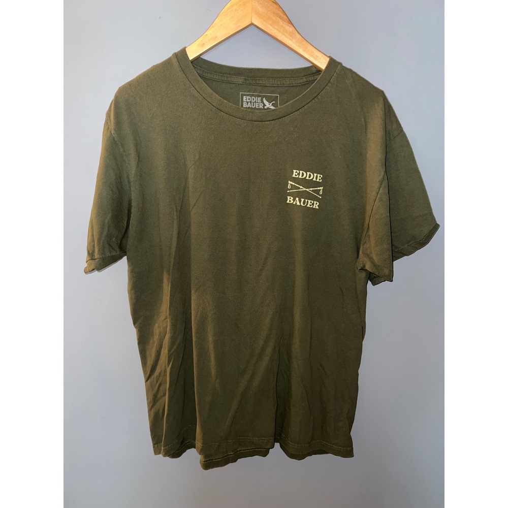 Eddie Bauer Mens Large‎ Olive Green Graphic T-Shirt Outdoor Outfitters Backpack - Picture 3 of 5